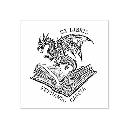 ヴィンテージ ファンタジー ドラゴン エクス リブリスのしるし ラバースタンプ (インプリント)