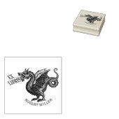 ヴィンテージ ファンタジー ドラゴン エクス リブリスの古書 ラバースタンプ (押印)