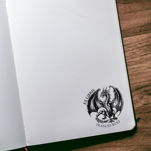 ヴィンテージ ファンタジー ドラゴン エクス リブリスの図書プレート ラバースタンプ