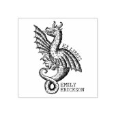 ヴィンテージ ファンタジー ドラゴン、図書館 Ex Libris ラバースタンプ (インプリント)