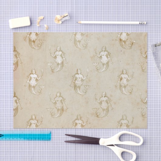 ヴィンテージ ファンタジー マーメイド デコパージュ 薄葉紙 (クラフト)