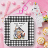 ヴィンテージ ファームハウススタイルの誕生日用紙皿 ペーパープレート (パーティー)