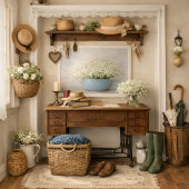 ヴィンテージ ファームハウス コテージコア ラスティック クロック