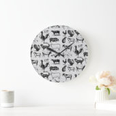 ヴィンテージ・ファーム・アニマルズ・コラ素朴ージュ  ラージ壁時計 (ホーム)