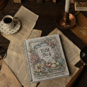 ヴィンテージ ファーム フレッシュ フルーツと野菜の模様 ノートブック