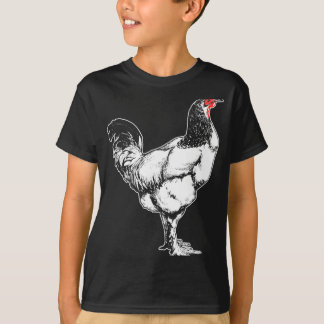 ヴィンテージ ファーム ロースター ミニマリスト チキン デザイン _4 Tシャツ