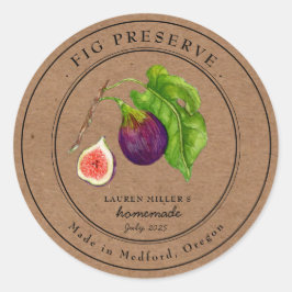 ヴィンテージ フィグジャム クラフト紙 ラウンド瓶ラベル ラウンドシール