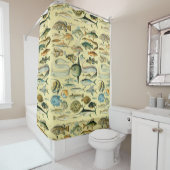 ヴィンテージ フィッシュ サイエンティフィック フィッシング アート シャワーカーテン (インサイチュ)