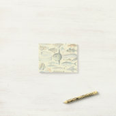 ヴィンテージ フィッシュ サイエンティフィック フィッシング アート ポストイット (デスク上)