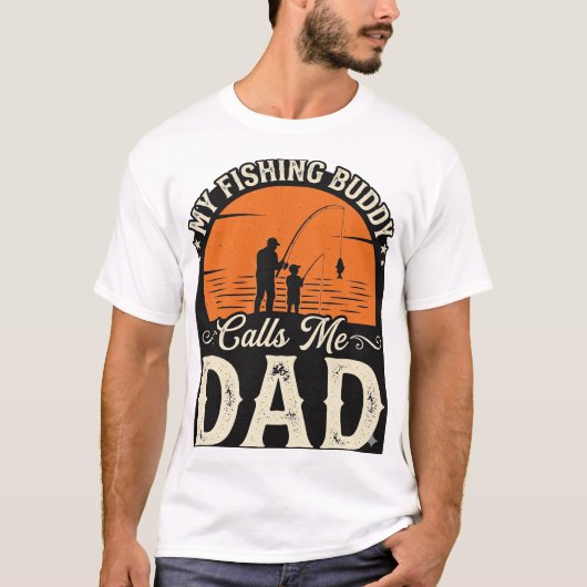 ヴィンテージ フィッシング仲間 パパ Tシャツ デザイン_1 (正面)