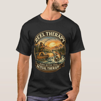 ヴィンテージ フィッシング バッジ デザイン Tシャツ