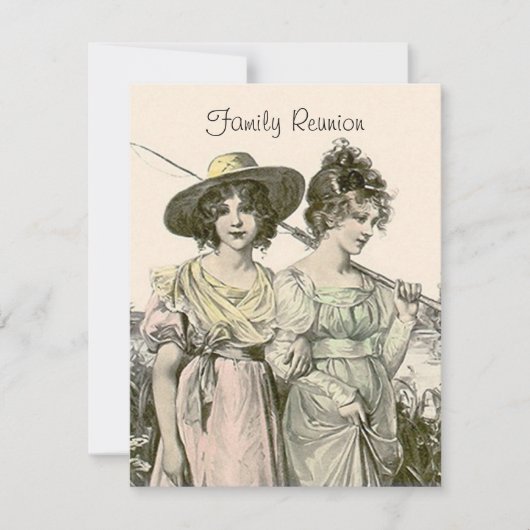 ヴィンテージ フィッシング ファミリー リユニオン ご招待状 招待状 (正面)