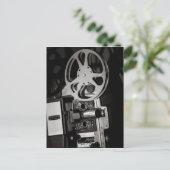 ヴィンテージ フィルム プロジェクター 白黒 ポストカード (スタンド正面)