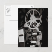 ヴィンテージ フィルム プロジェクター 白黒 ポストカード (正面/裏面)
