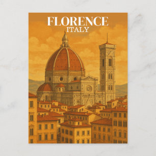 ヴィンテージ フィレンツェ イタリア 旅行 リトロ イラスト ポストカード