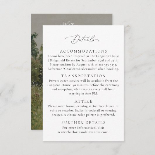 ヴィンテージ・フィールド、インスパイアファインアートの詳細 エンクロージャーカード (正面/裏面)