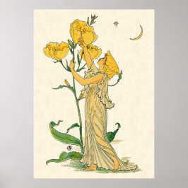 ヴィンテージ フェアリーテイル イブニングプリムローズ Walter Crane ポスター