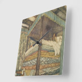 ヴィンテージ・フェアリーテイル、プリンセスとエンドウ豆、エドマンド・デュラック スクエア壁時計 (傾斜)