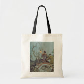 ヴィンテージ・フェアリー・テイル、エドマンド・デュラックによる「夜鶯」 トートバッグ (正面)