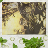 ヴィンテージ フェアリー テイル、ラッカムによる労働者グループ キッチンタオル (折り畳み)