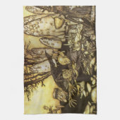 ヴィンテージ フェアリー テイル、ラッカムによる労働者グループ キッチンタオル (縦)