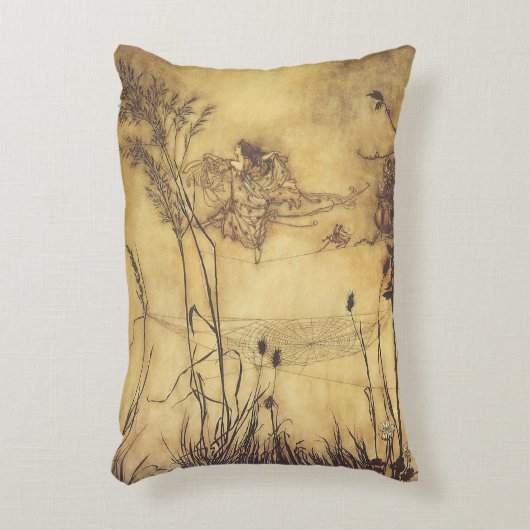 ヴィンテージ・フェアリー・テイル、ラッカムのフェアリーの綱渡り アクセントクッション (正面(垂直))