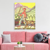 ヴィンテージ・フェアリー・テイル、少年と北風、ハウマン キャンバスプリント (インサイチュ (リビング))