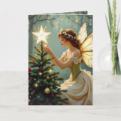 ヴィンテージ フェアリー プレイス クリスマスツリー上の星 カード (正面)