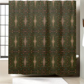 ヴィンテージ フェイディッド グリッター クリスマス ツリー シャワーカーテン