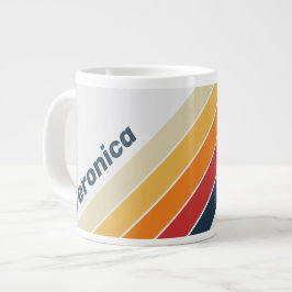 ヴィンテージ フェイド レインボー ストライプ 名入り ジャンボコーヒーマグカップ