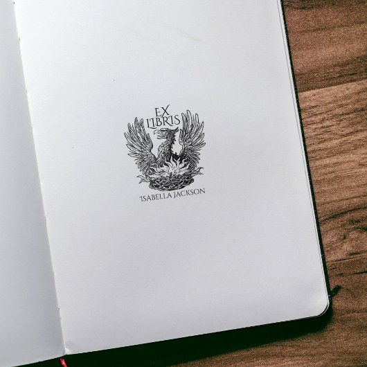 ヴィンテージ フェニックス エクスリブリス 図書スタンプ ラバースタンプ