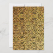 ヴィンテージ フェード ブラック ゴールド ダマスク 結婚式招待状 招待状 (裏面)