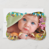 ヴィンテージ フォックス バンティング ガーデン ベイビー ガール アナウンスメント 案内状 (裏面)