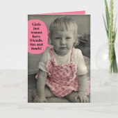 ヴィンテージ·フォト·ガールズがおもしろいと資金を手に入れたい カード (正面)