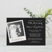 ヴィンテージ フォト フレーム付きの結婚記念日 招待状 (スタンド正面)