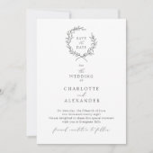 ヴィンテージ フォリアージ フレーム, ファインアート セーブ・ザ・デート 招待状 (正面)