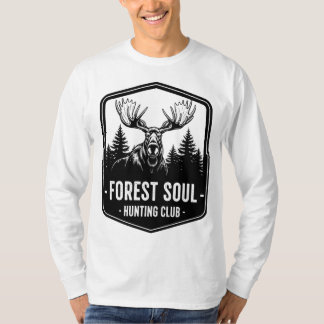 ヴィンテージ フォレストソウル ハンティングクラブ ムース イラスト Tシャツ
