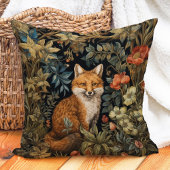 ヴィンテージ フォレスト フォックス ボタニカル フラワーズ ガーデン クッション