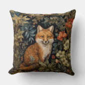 ヴィンテージ フォレスト フォックス ボタニカル フラワーズ ガーデン クッション (正面)
