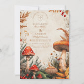 ヴィンテージ フォレスト フンギ ウェディング 招待状 (正面)