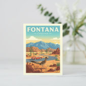 ヴィンテージ フォンタナ カリフォルニア ポストカード (スタンド正面)