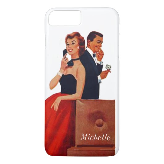ヴィンテージ フォン カップル 白 iPhone 7 Plus Case-Mate iPhoneケース (裏面)