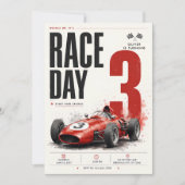 ヴィンテージ フォーミュラ レースカー 誕生日 招待状 (正面)