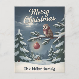 ヴィンテージ フクロウのウッドランド クリスマス カスタムデザイン