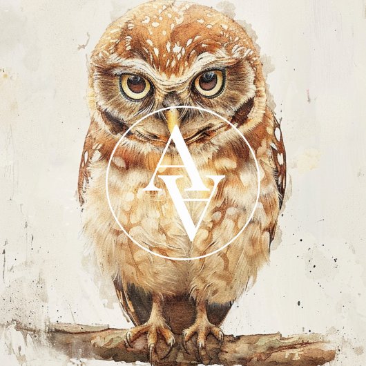 ヴィンテージ フクロウの肖像画 森の動物 ポスター