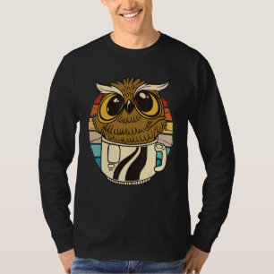 ヴィンテージ フクロウ コーヒーカップ 夜行性 Tシャツ