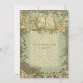 ヴィンテージ·フクロウ·ダマスク結婚式招待状 招待状 (裏面)