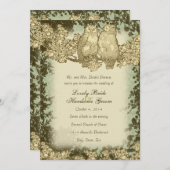 ヴィンテージ·フクロウ·結婚式招待状 招待状 (正面/裏面)