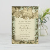 ヴィンテージ·フクロウ·結婚式招待状 招待状 (スタンド正面)