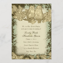 ヴィンテージ·フクロウ·結婚式招待状